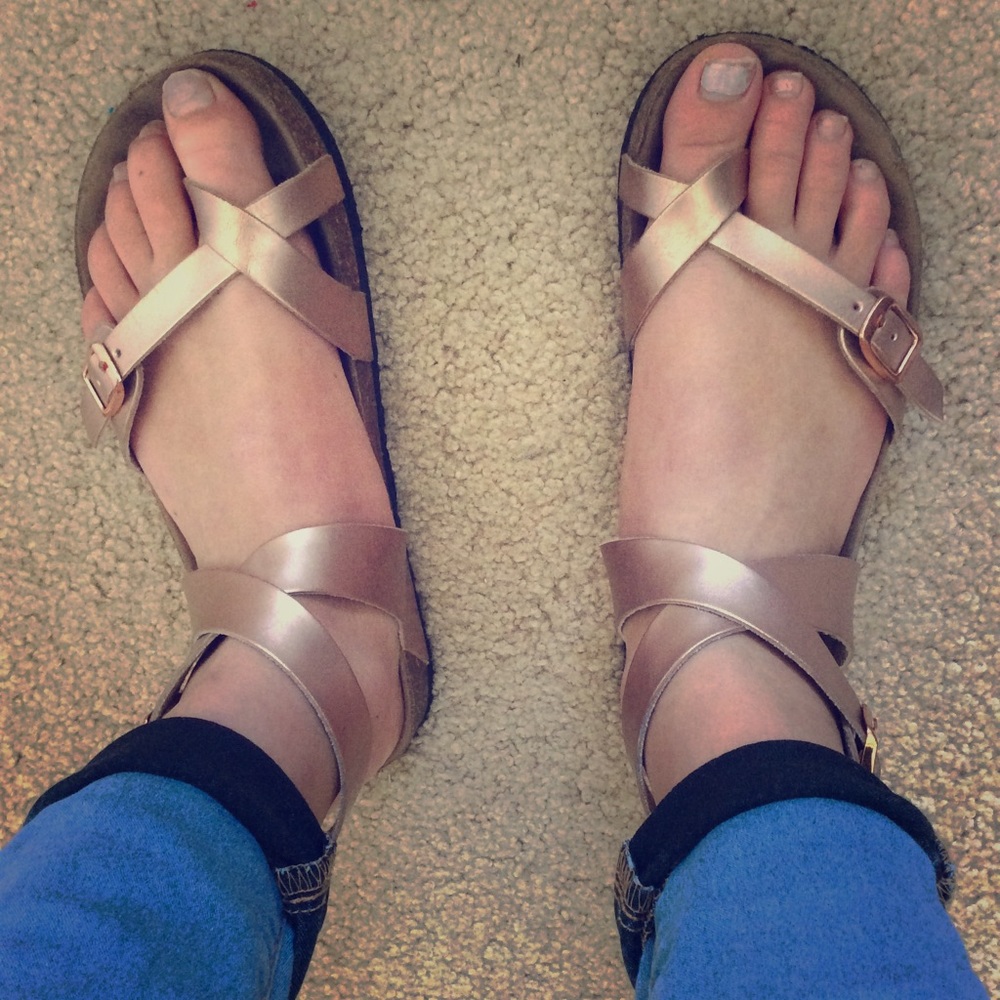 Rose Gold Halo Strap Sandals